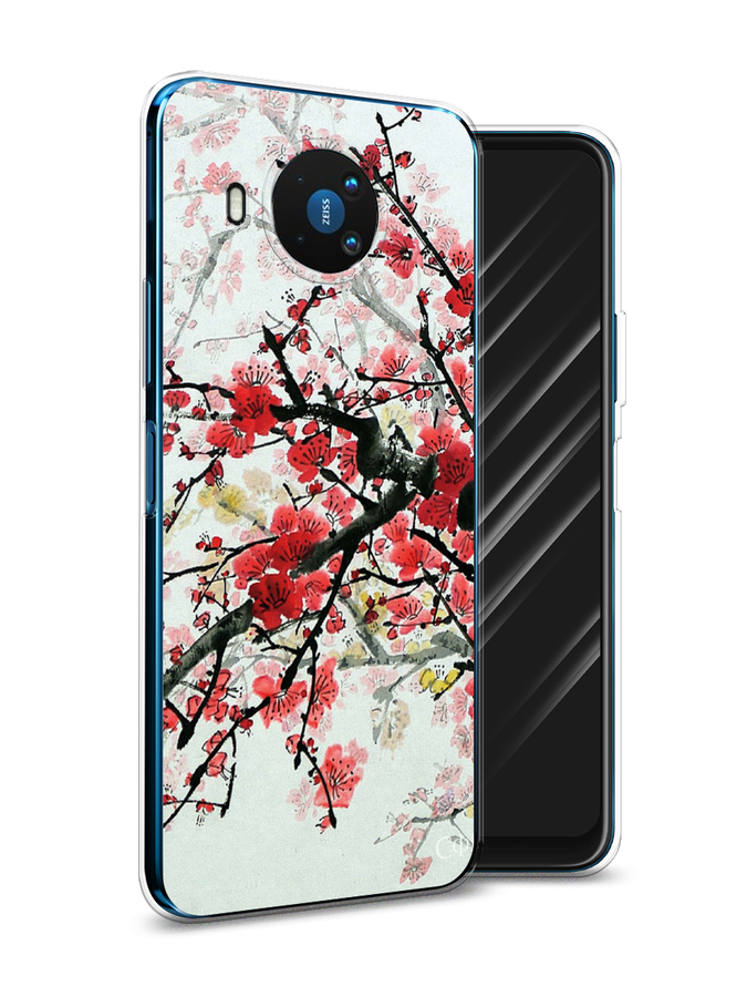 

Чехол Awog на Nokia 8.3 / Нокиа 8.3 "Сакура", Розовый;черный, 123550-4