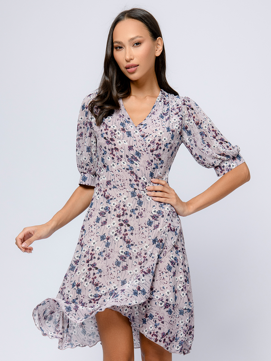 

Платье женское 1001dress 0202750 серое 48, Серый, 0202750