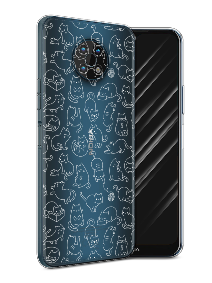 

Чехол Awog на Nokia G50 / Нокиа G50 "Шкодливые котики", Черный;белый;серый, 124950-2