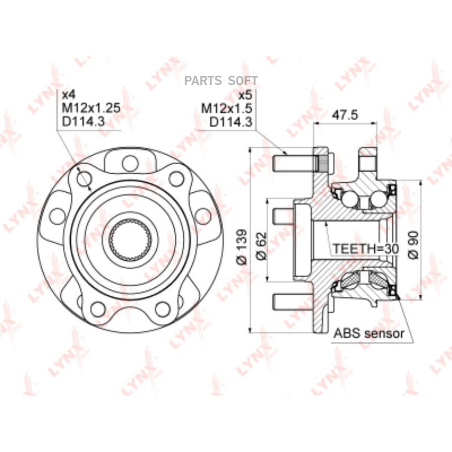 

Подшипник ступицы пер.TOYOTA RAV 4 III 06>/AURIS 07>2.0D, 2.2D/AVENSIS 09>