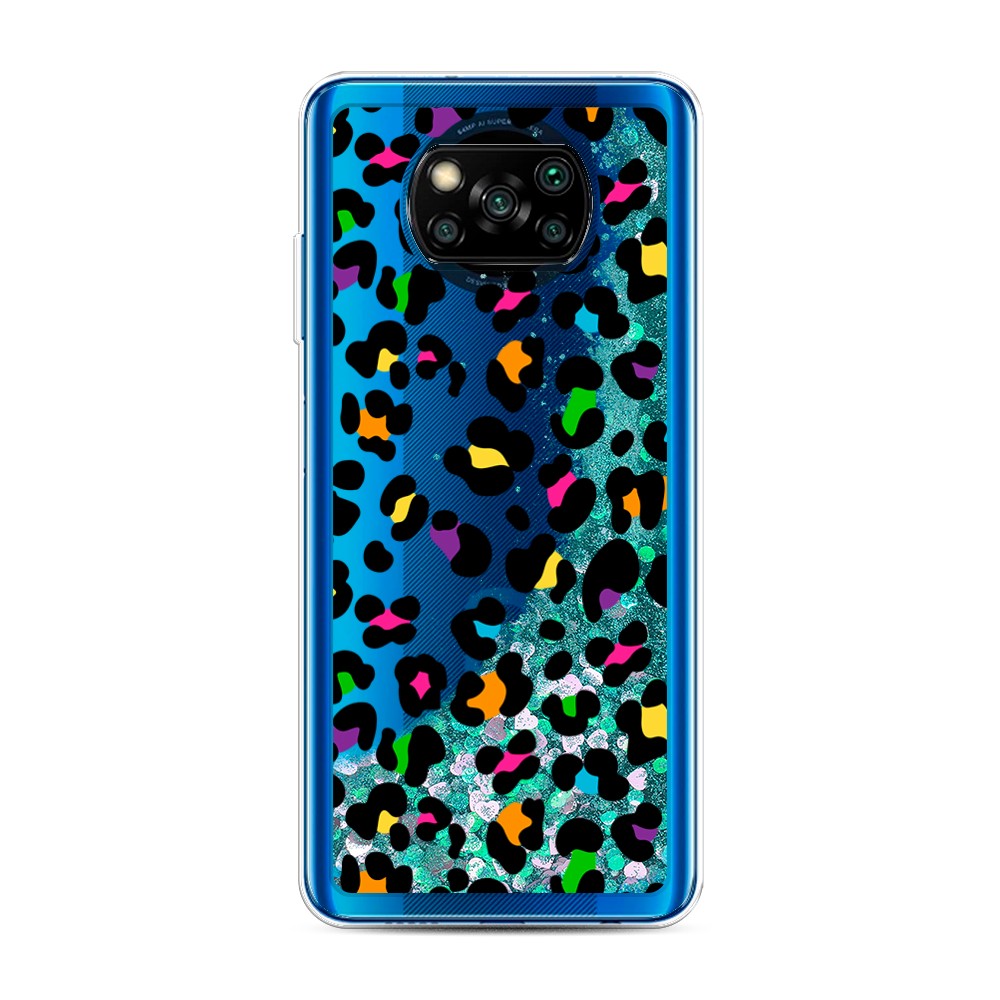 

Жидкий чехол с блестками "Яркий леопард" на Xiaomi Poco X3 NFC, 39295-1
