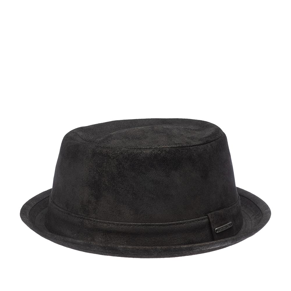 Шляпа унисекс Stetson 1697101 PORK PIE PIG SKIN черная, р.61