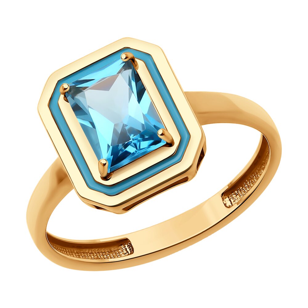 

Кольцо из красного золота р. , Diamant 51-310-02450-1, эмаль\топаз, 51-310-02450-1