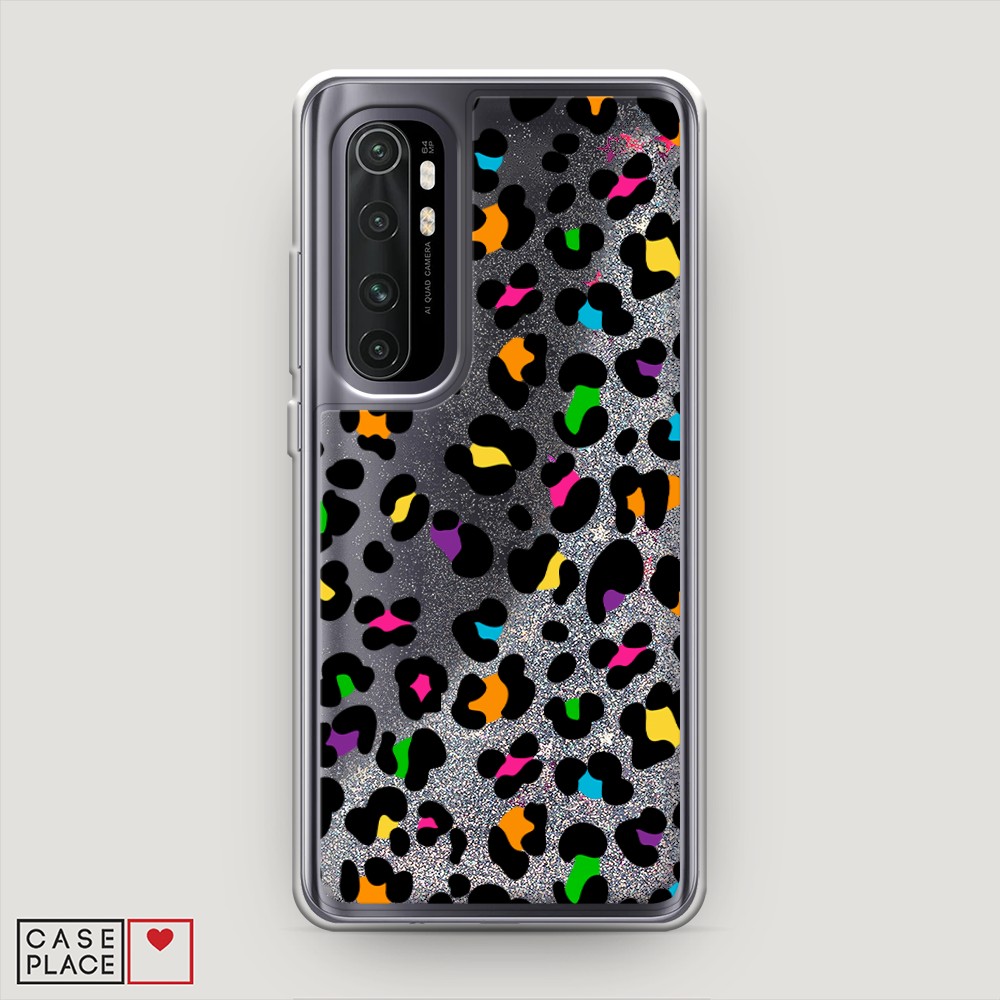 

Жидкий чехол с блестками "Яркий леопард" на Xiaomi Mi Note 10 lite, 38491-1