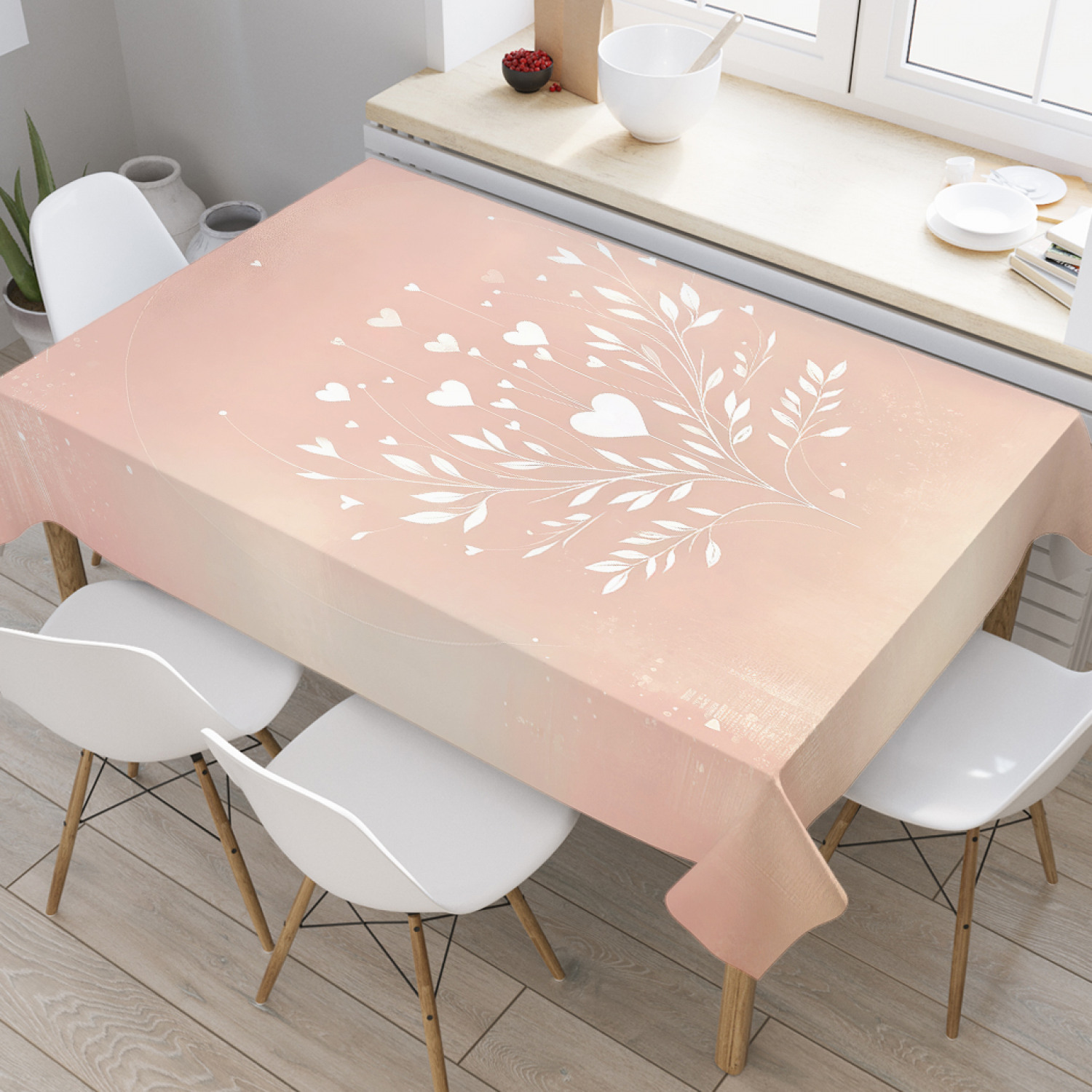 

Скатерть JoyArty Распускающиеся сердца 120х145, tcox_sd1907_120x145, Белый, Распускающиеся сердца