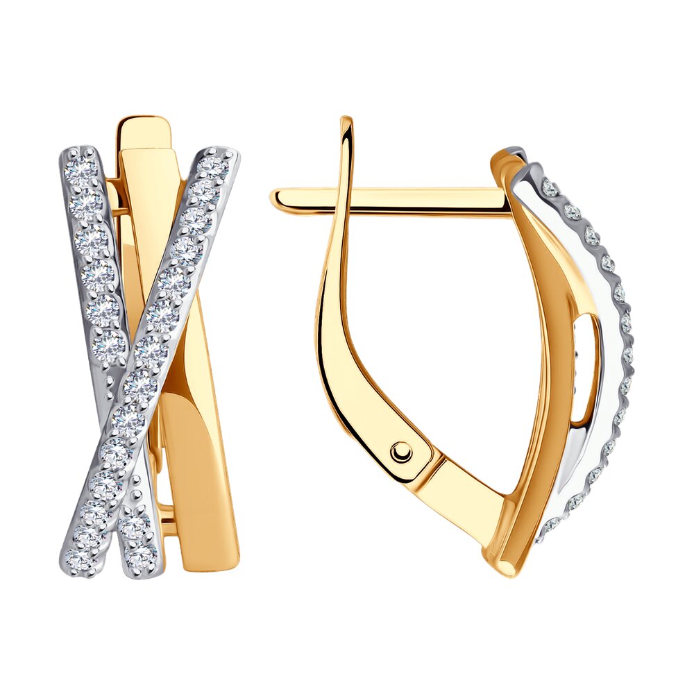 

Серьги из красного золота Diamant 51-120-02161-1, фианит, 51-120-02161-1