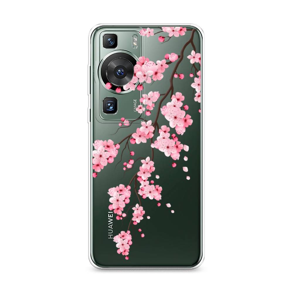

Силиконовый чехол "Розовая сакура" на Huawei P60, Разноцветный;прозрачный