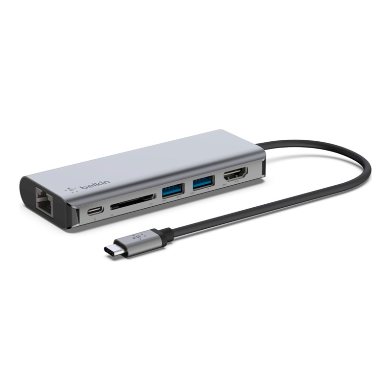 фото Адаптер многопортовый belkin usb-c 6 в 1 grey (avc008btsgy)