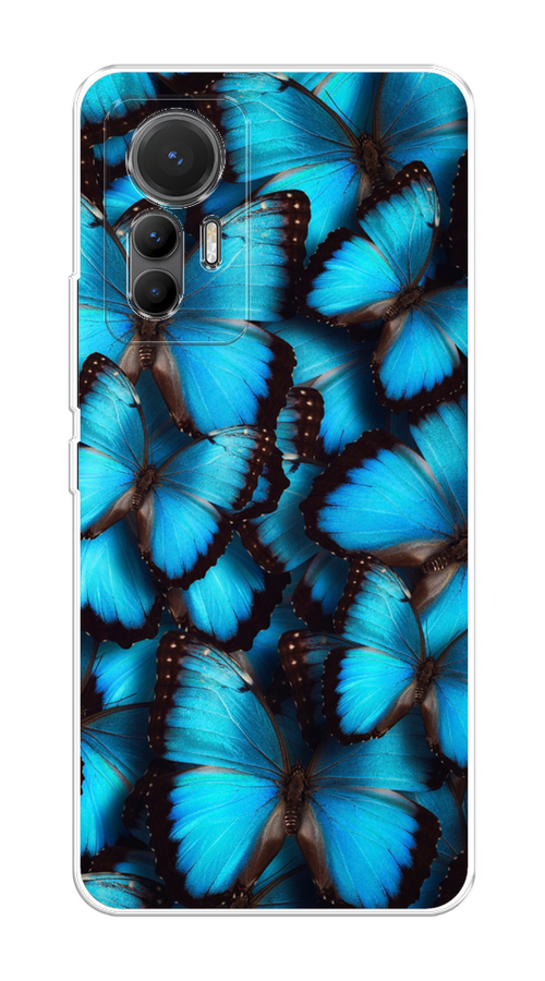 

Чехол на Xiaomi 12 Lite "Тропическая бабочка 2", Голубой;черный, 315050-1