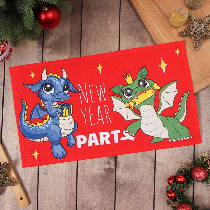 

Полотенце Доляна "Party" 28х46 см, 100% хл, рогожка 164 г/м2, Красный