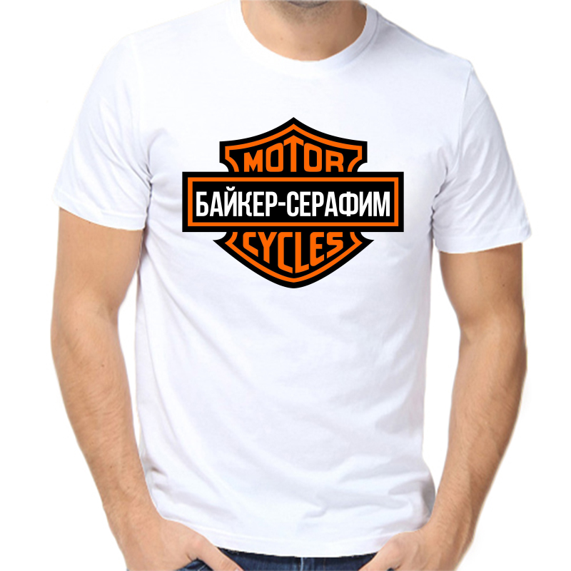 

Футболка мужская белая 52 р-р байкер серафим, Белый, fm_bayker_serafim