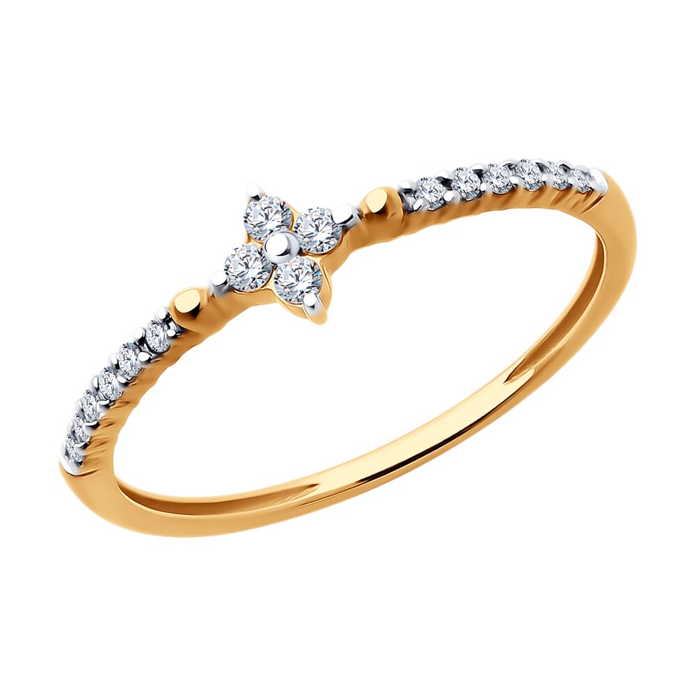 

Кольцо из золота р.  Diamant 51-110-02421-1, фианит, 51-110-02421-1