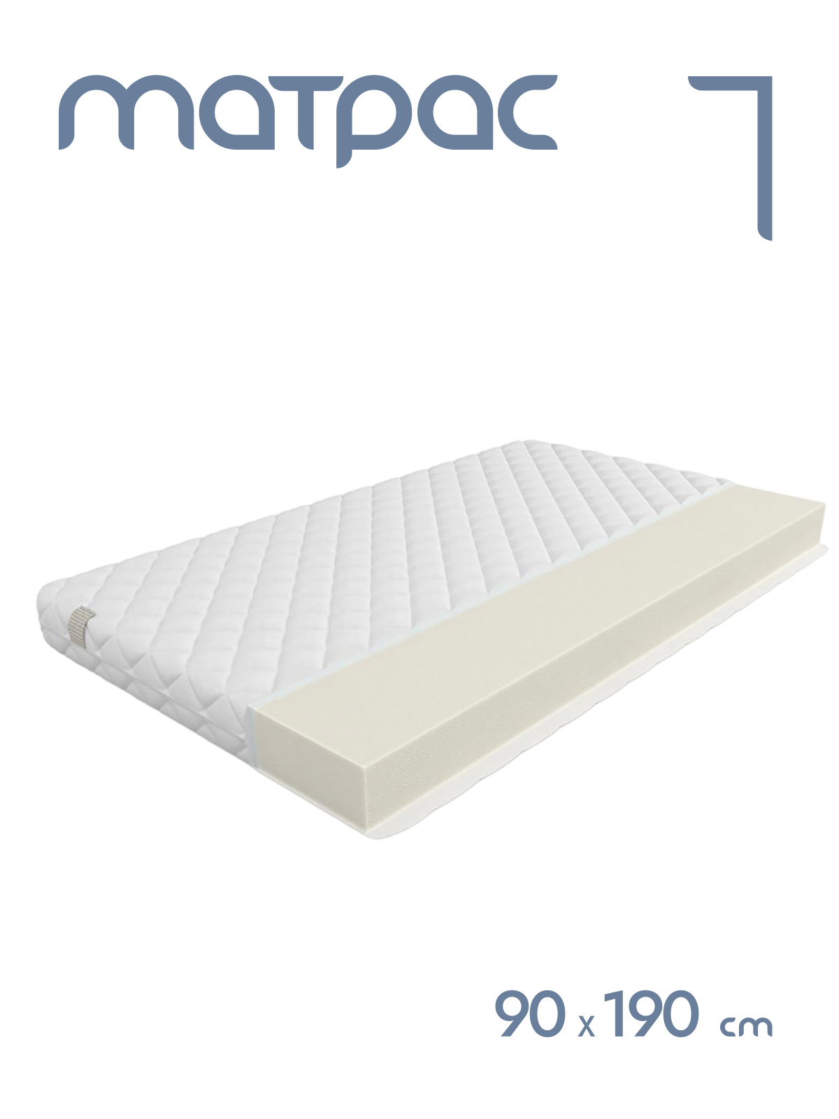 

Матрас беспружинный Alat Home Optimal L анатомический 90x190 см mm-1356, Белый