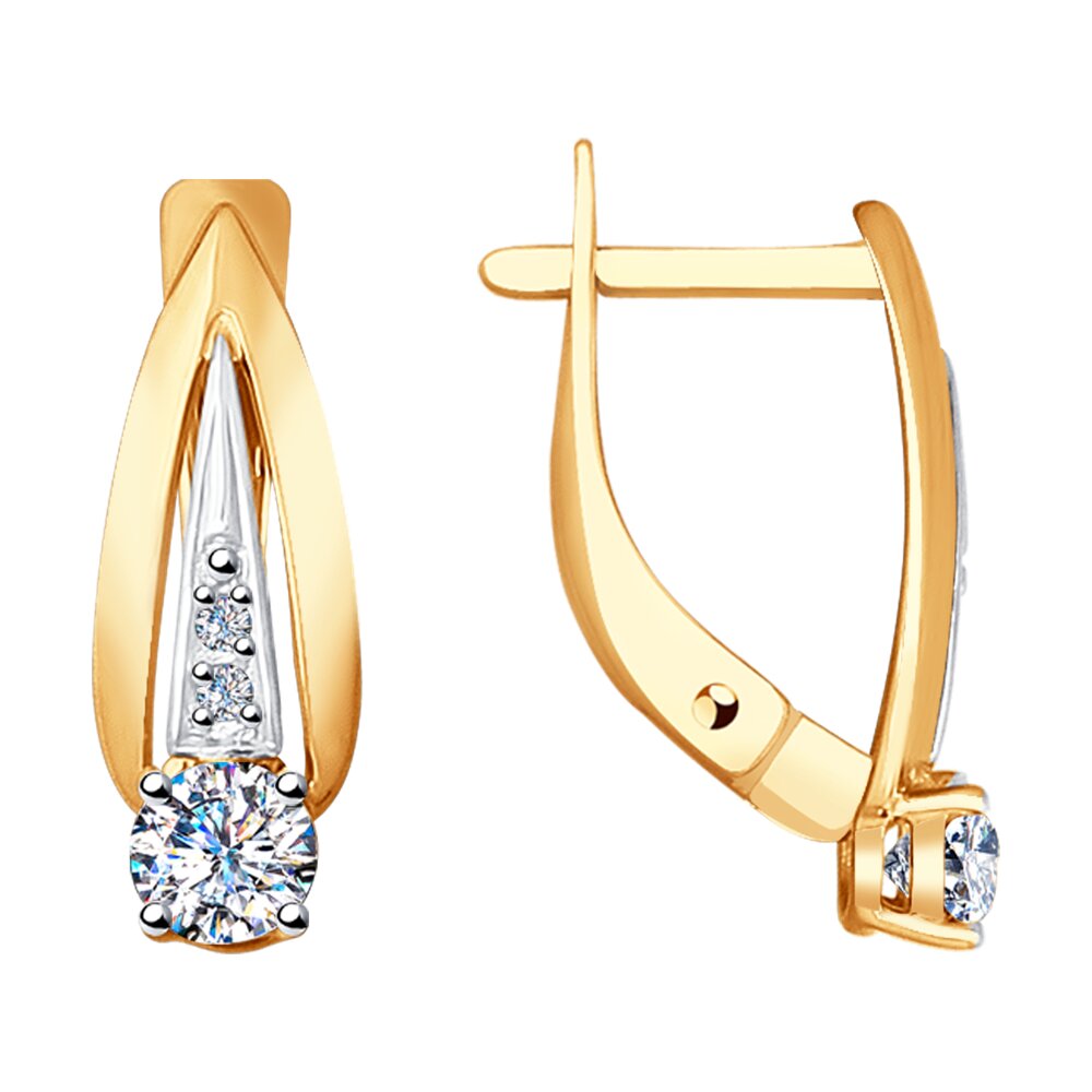 

Серьги из красного золота SOKOLOV 028734, фианит, 028734