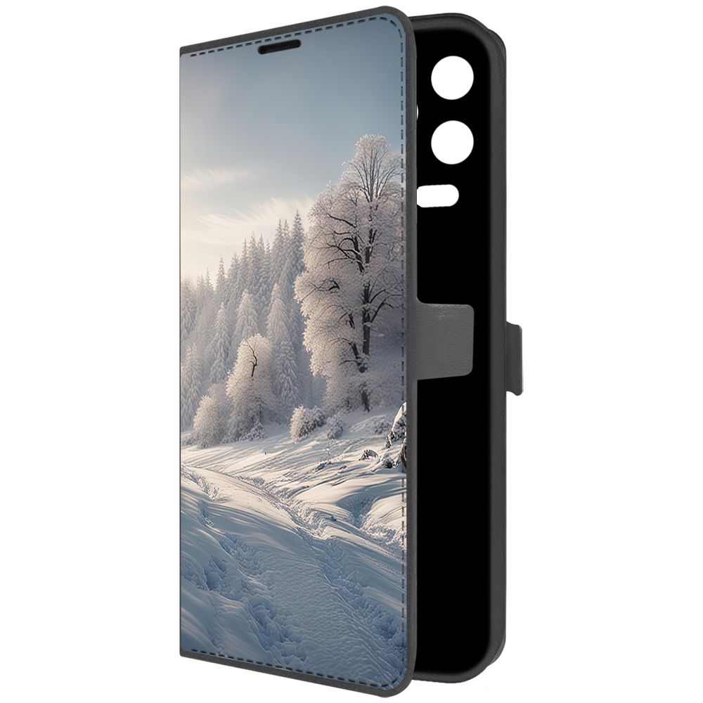 

Чехол-книжка Krutoff Eco Book для Infinix Note 12 2023 (G99) Снег (черный)