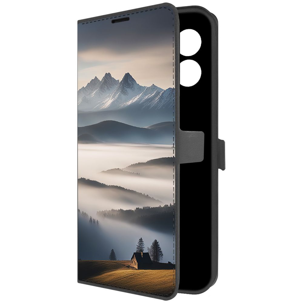 Чехол-книжка Krutoff Eco Book для Realme 10 4G Туман (черный)