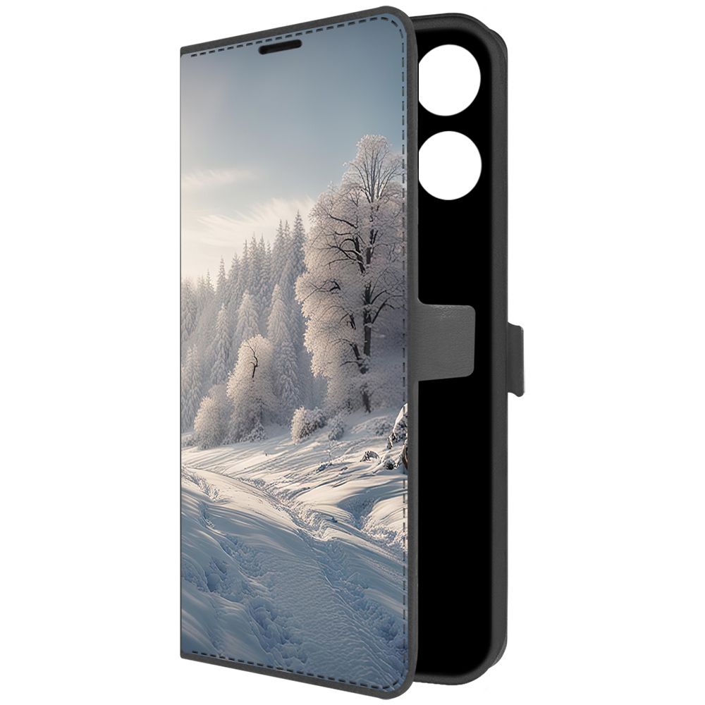 

Чехол-книжка Krutoff Eco Book для Realme C55 Снег (черный)