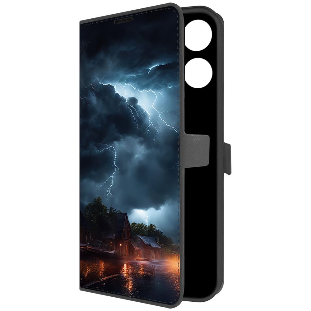 

Чехол-книжка Krutoff Eco Book для Realme C55 Ночная гроза (черный)