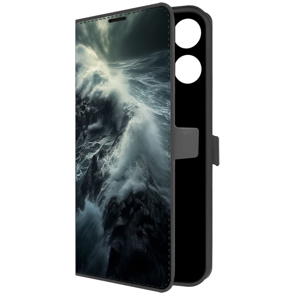 

Чехол-книжка Krutoff Eco Book для Realme C55 Шторм (черный)