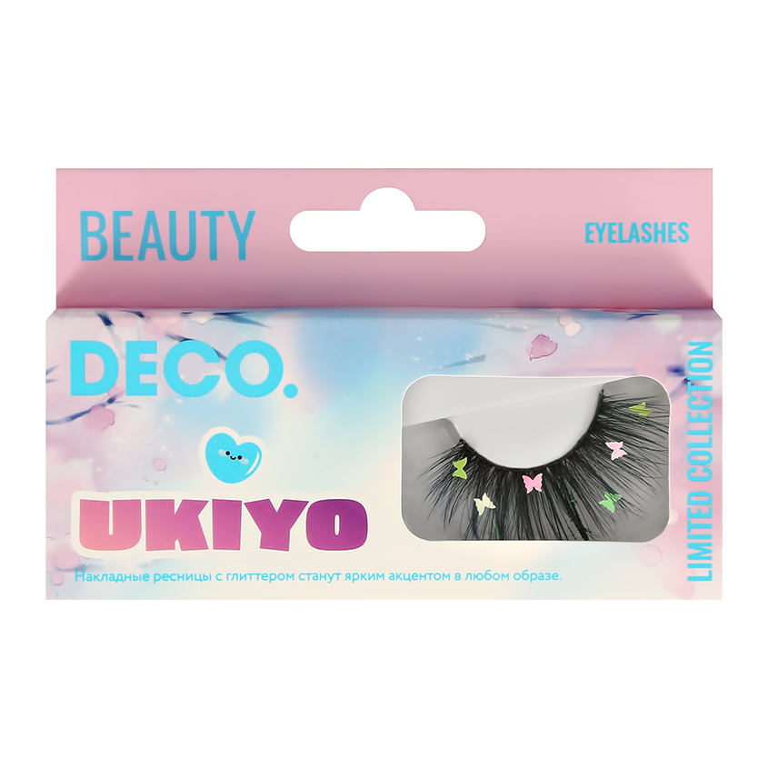Накладные ресницы DECO. UKIYO с глиттером бабочки накладные ресницы deco ukiyo с глиттером бабочки