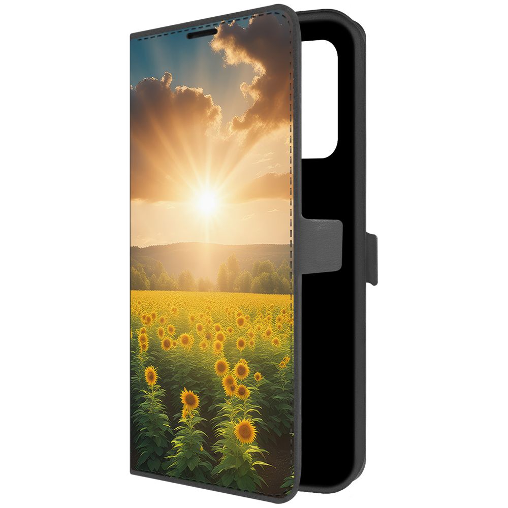 

Чехол-книжка Krutoff Eco Book для Xiaomi Redmi 10 Солнечно (черный)
