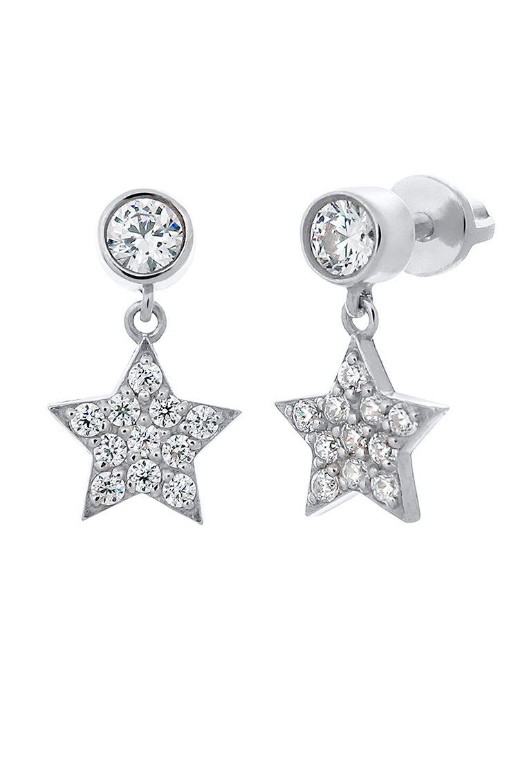 

Серьги подвески из серебра с фианитом Kari Jewelry Ср925Р-5К2100000Ф1, Ср925Р-5К2100000Ф1