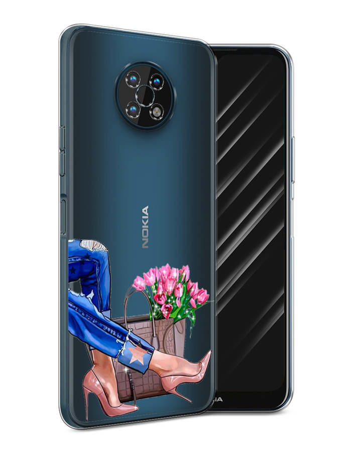 

Чехол Awog на Nokia G50 / Нокиа G50 "Каблучки", Голубой;коричневый;розовый, 124950-7
