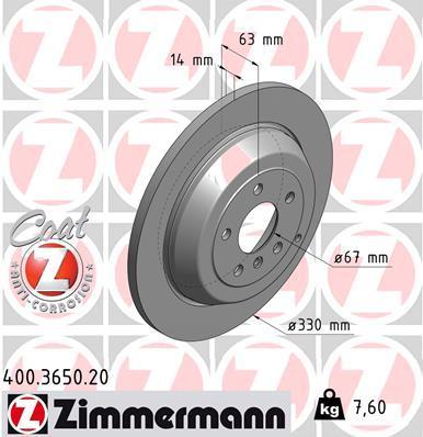 

Тормозной диск ZIMMERMANN 400.3650.20