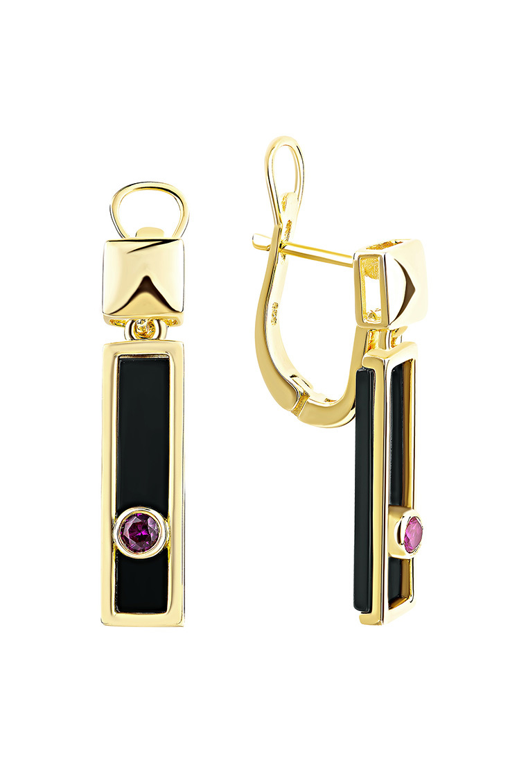 

Серьги подвески из серебра с ониксом/фианитом Kari Jewelry СЛ-2491, СЛ-2491