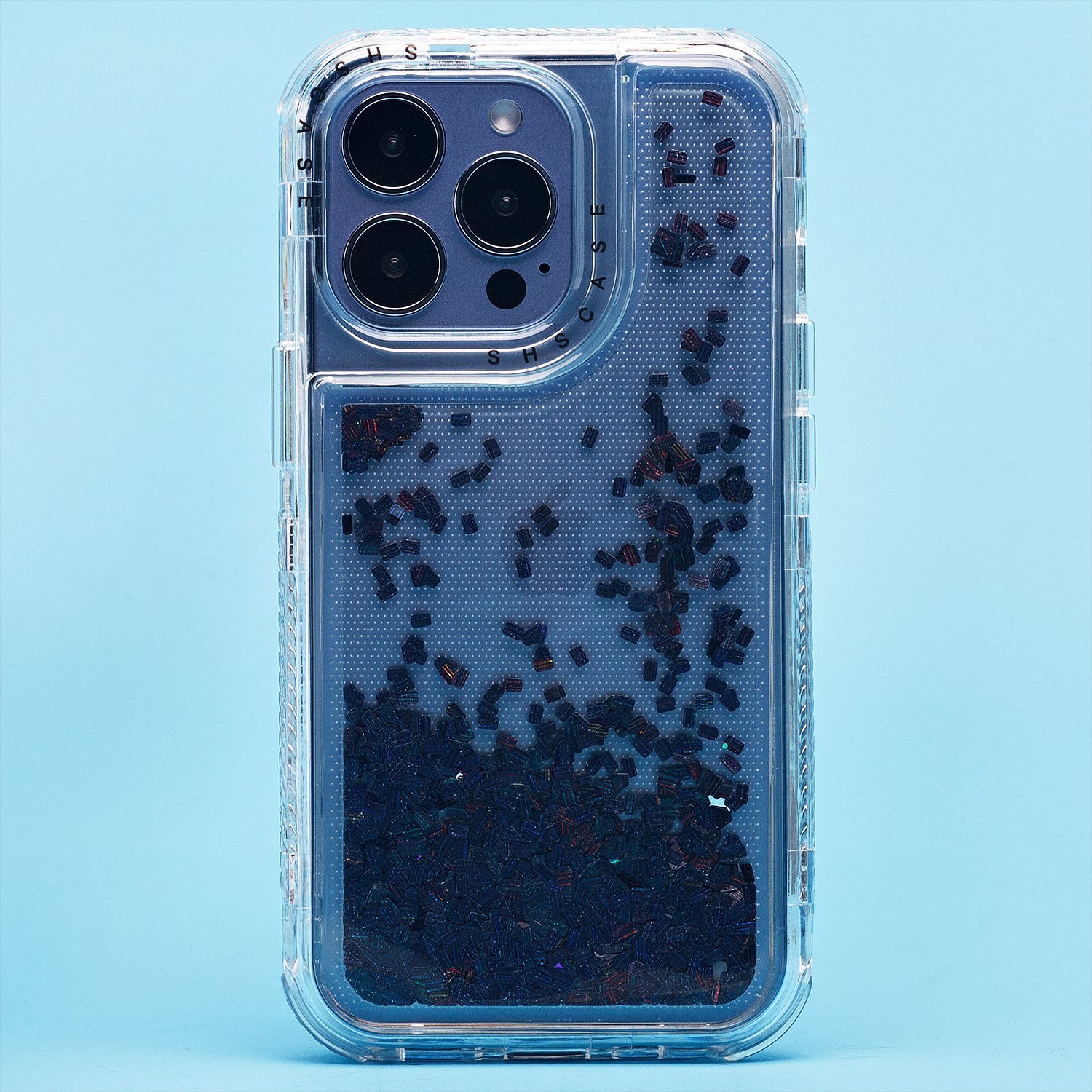 

Чехол для iPhone 13 Pro силиконовый с блестками 4 черный
