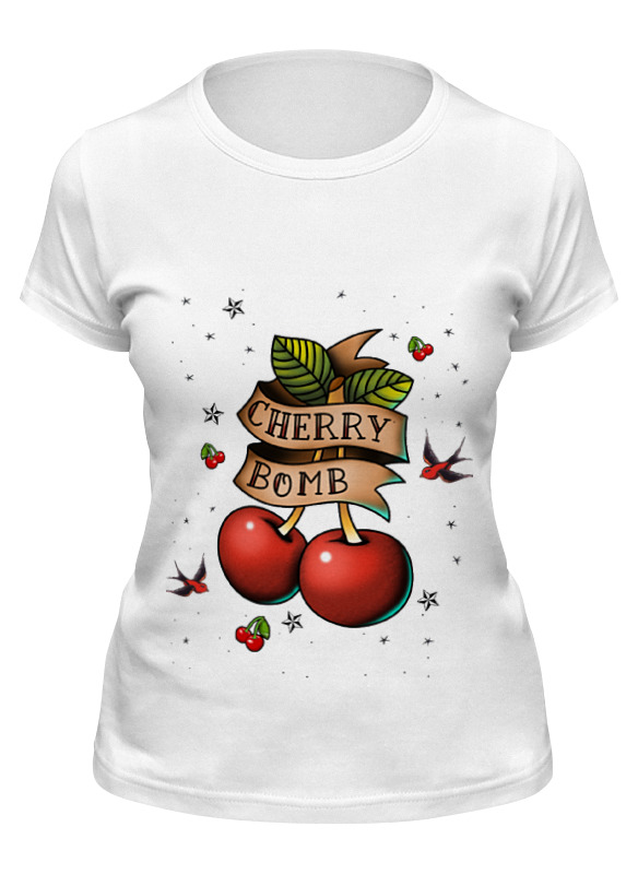 

Футболка женская Printio Cherry bomb белая 2XL, Белый, Cherry bomb