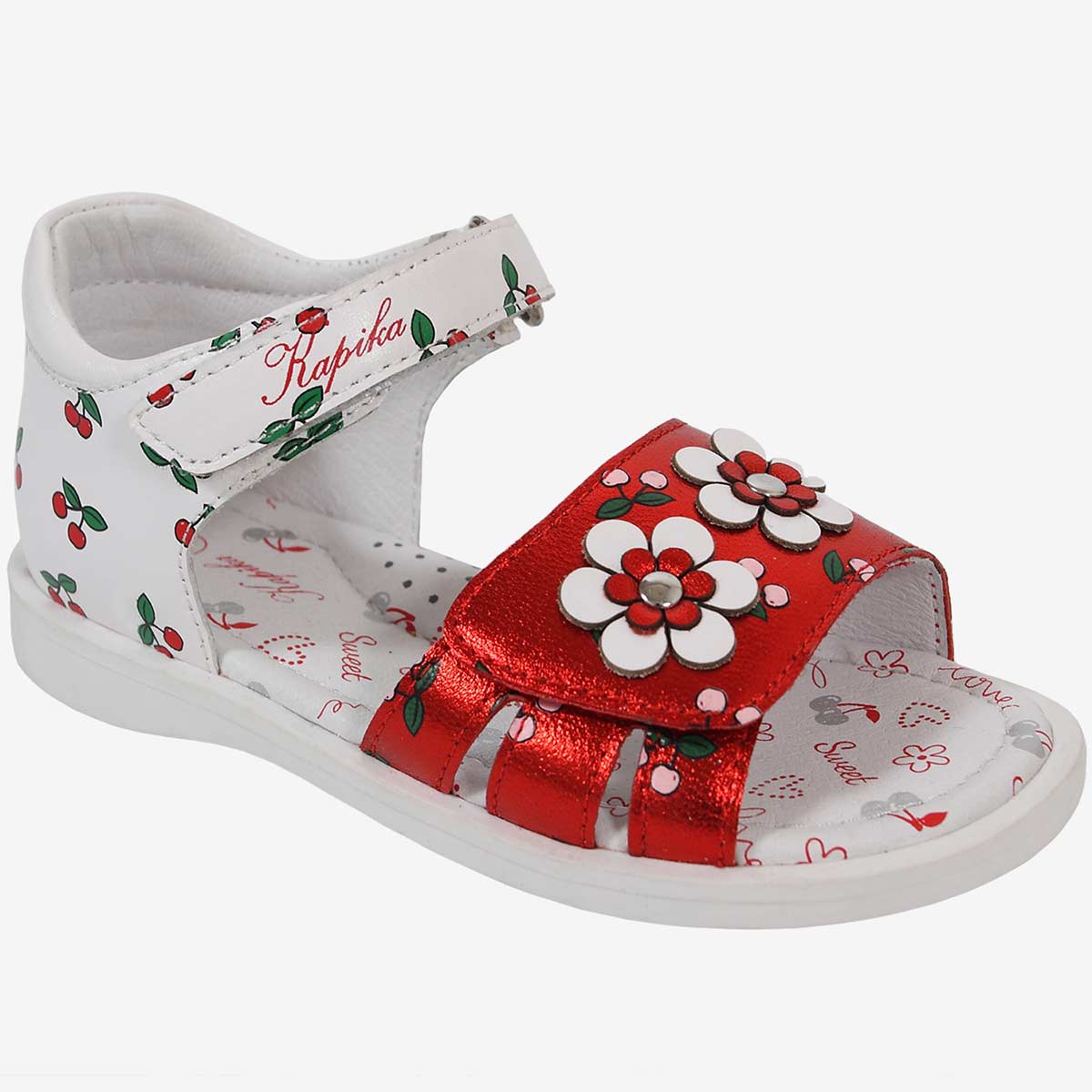 фото Сандалии детские kapika 31475 цв.белый-красный р.28 ru