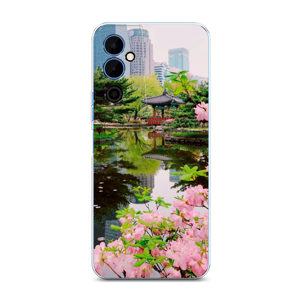 

Чехол для Tecno Pova Neo 2 "Сакура возле озера", Зеленый;розовый;голубой, 302450-2