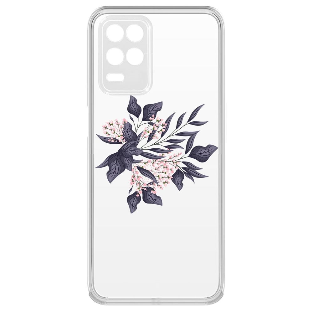 

Чехол-накладка Krutoff Clear Case Розовые бутоны для Realme 8 5G