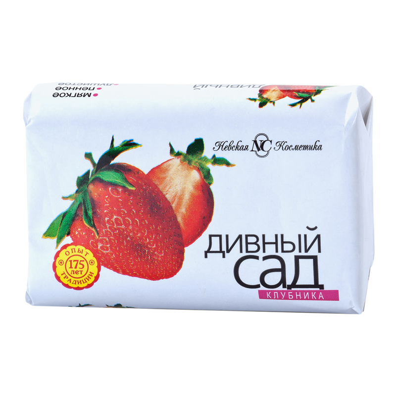 Мыло кусковое туалетное Невская Косметика Дивный сад, Клубника, 90г, 6шт