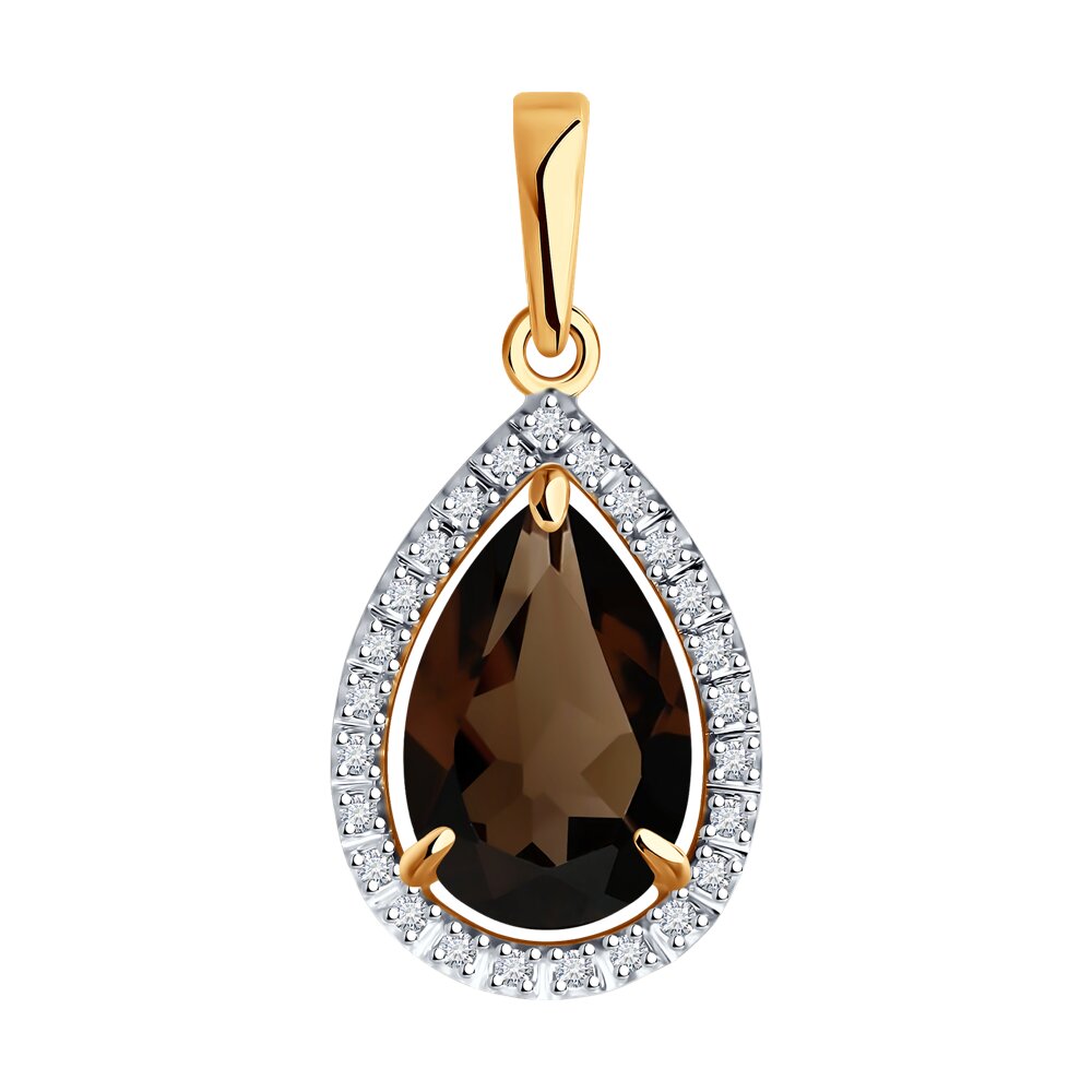 

Кулон из красного золота Diamant 51-330-02439-3, фианит\раухтопаз, 51-330-02439-3