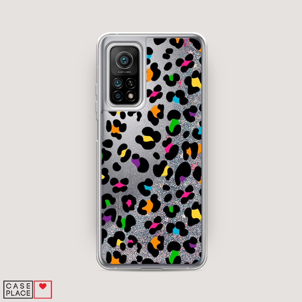 

Жидкий чехол с блестками "Яркий леопард" на Xiaomi Mi 10T Pro