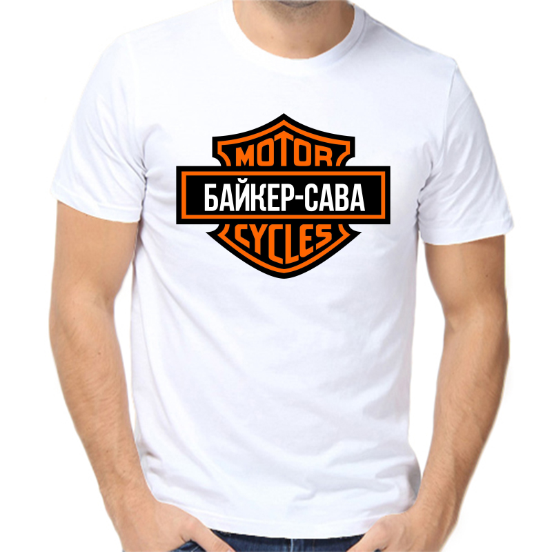 

Футболка мужская белая 50 р-р байкер сава, Белый, fm_bayker_sava