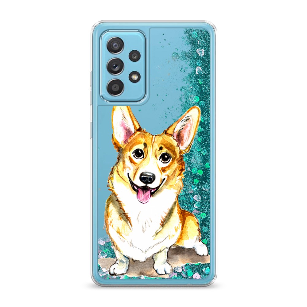 

Жидкий чехол с блестками "Малыш корги" на Samsung Galaxy A52s, 2106595-1