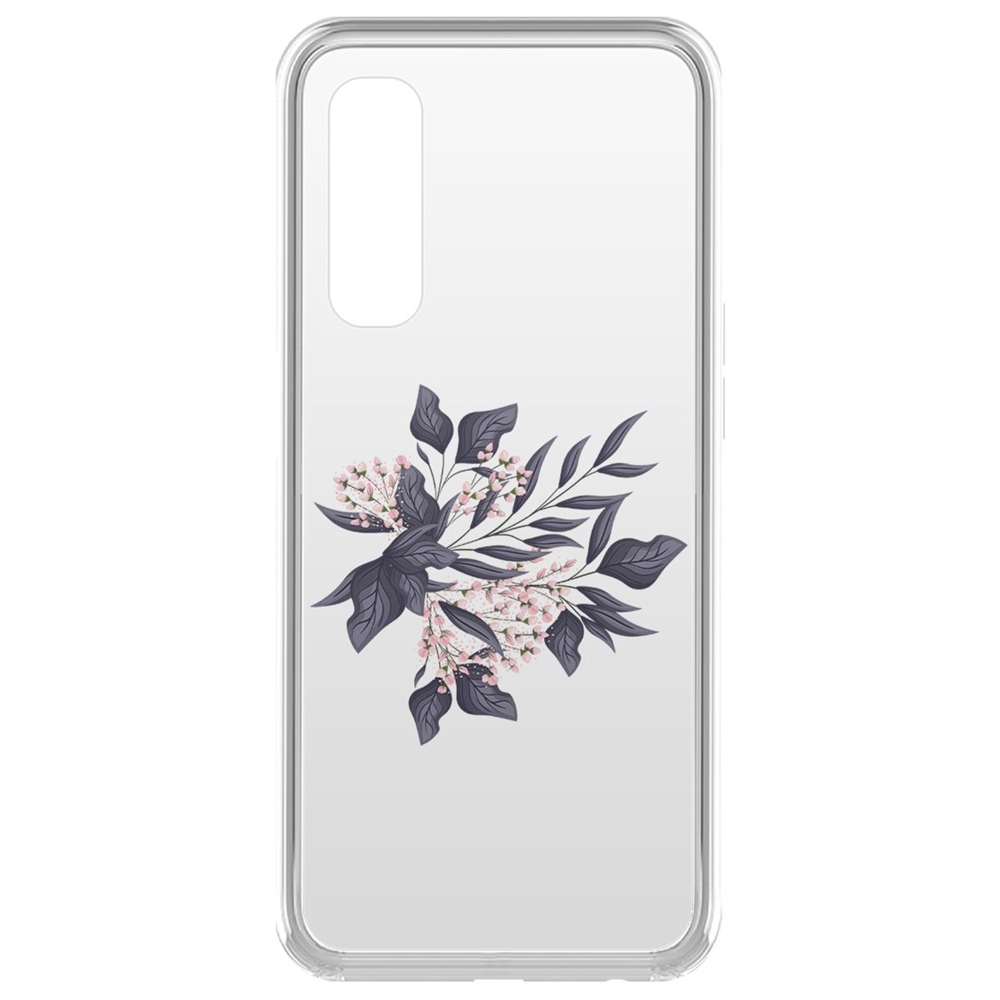 фото Чехол-накладка krutoff clear case розовые бутоны для realme 7