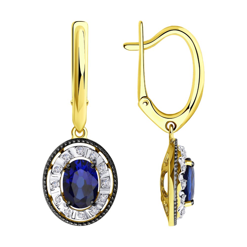 

Серьги из желтого золота Diamant 53-221-01023-1, бриллиант\сапфир, 53-221-01023-1