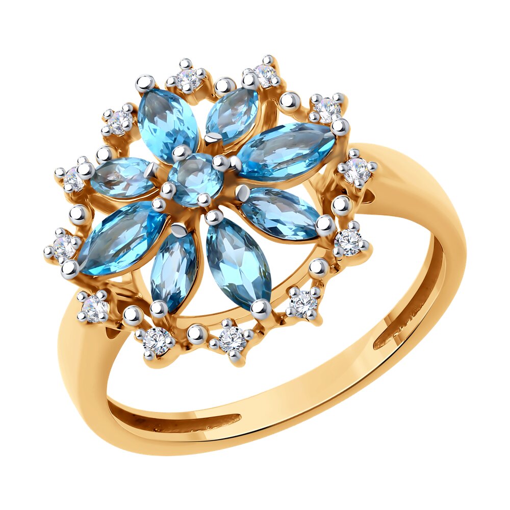 

Кольцо из золота р. 18 Diamant 51-310-02170-1, фианит\топаз, 51-310-02170-1