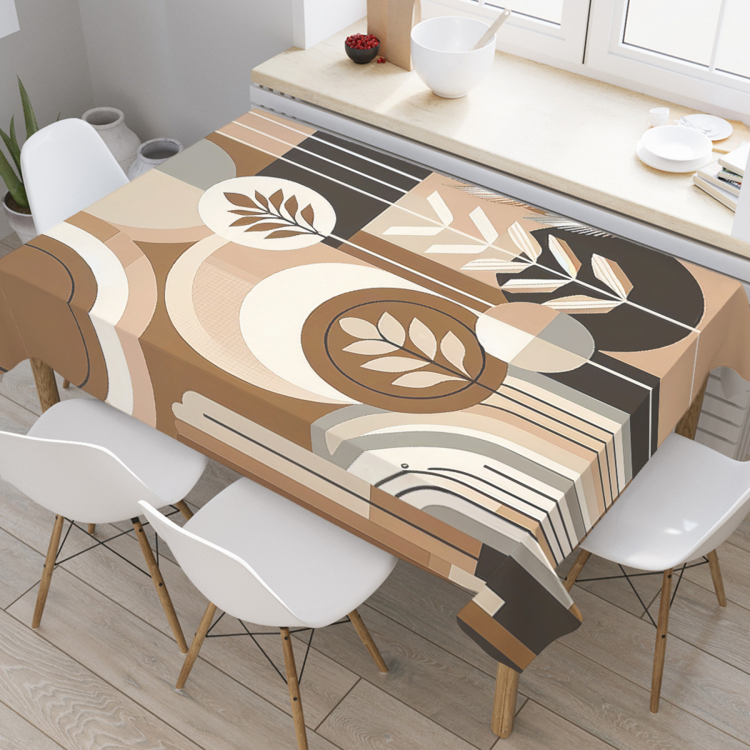 

Скатерть JoyArty Геометрическое безумие 180х145, tcox_429405_180x145, Коричневый, Геометрическое безумие