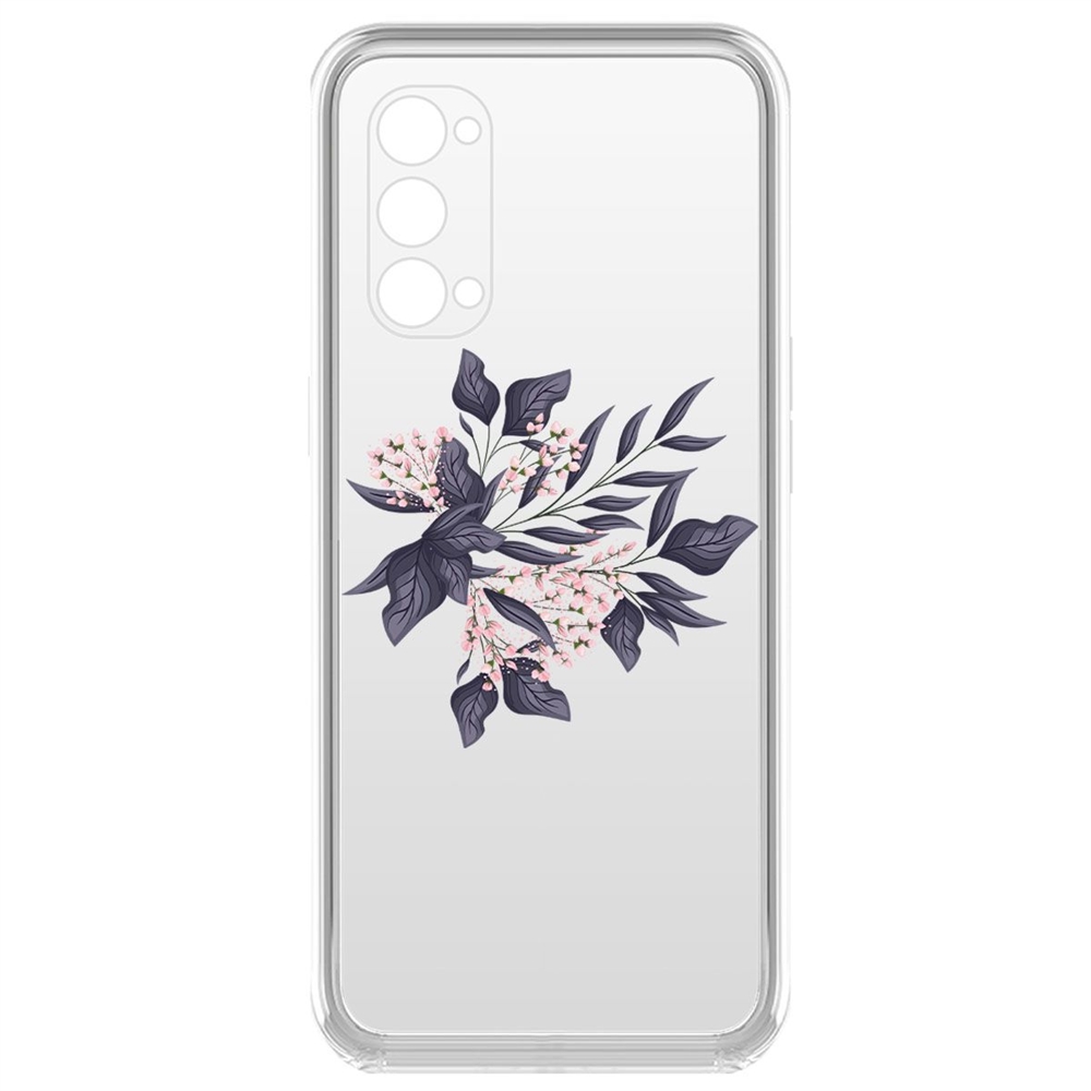 фото Чехол-накладка krutoff clear case розовые бутоны для oppo reno4 pro 5g