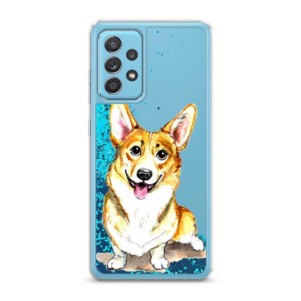

Жидкий чехол с блестками "Малыш корги" на Samsung Galaxy A52, 2102493-1