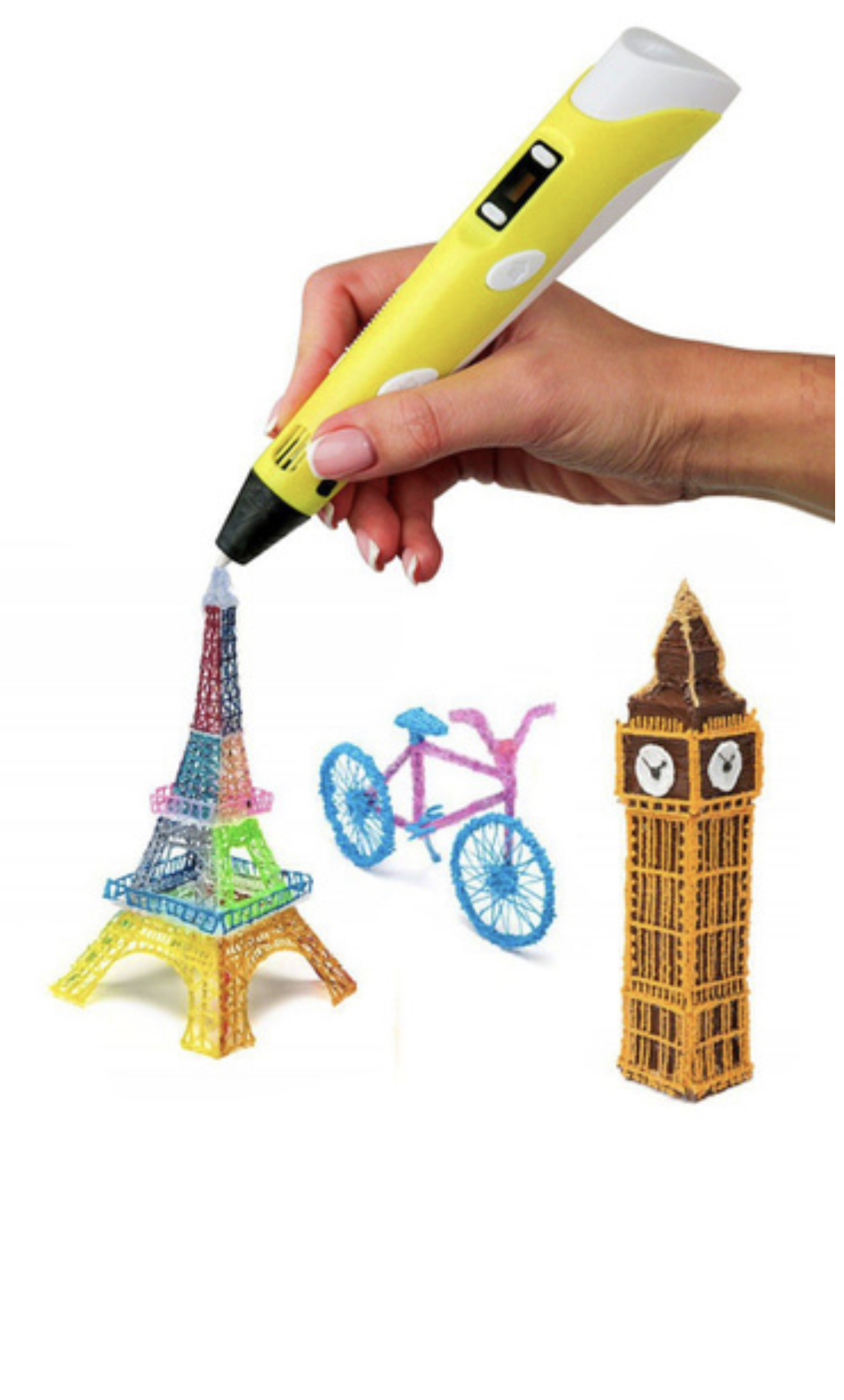 Набор Emily 3D ручка с пластиком, желтая, 777777 3d ручка ecc market 3dpen2 желтая с доп пластиком робокомбатс и трафаретами 3dpen2y rc10