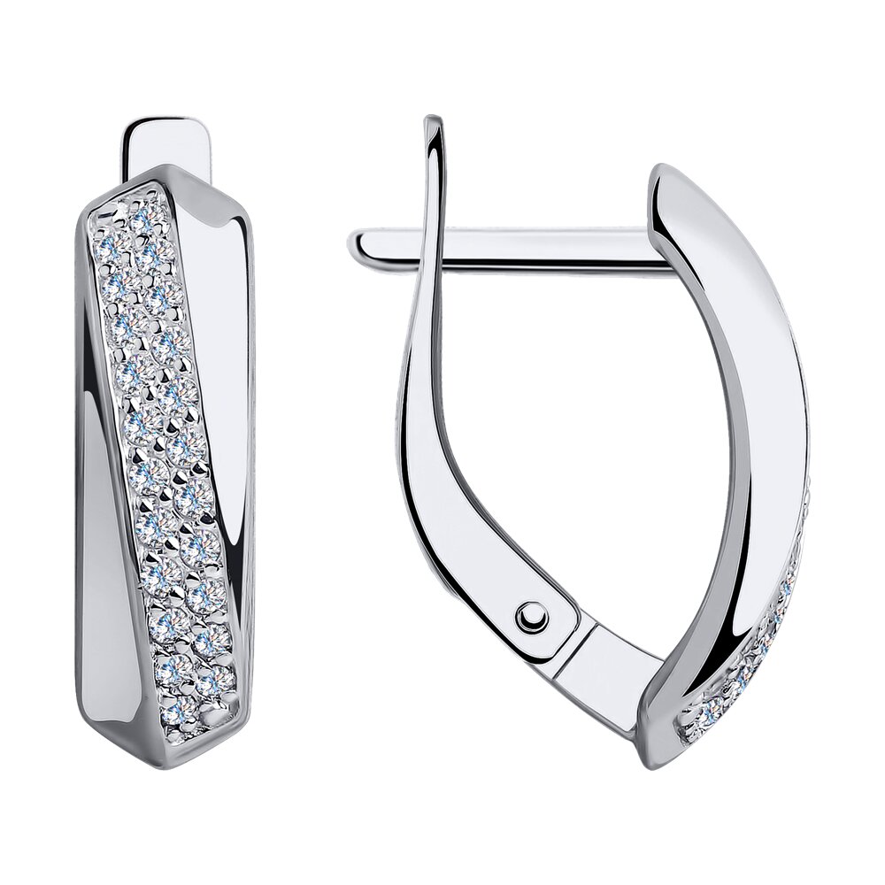 

Серьги из белого золота Diamant 52-120-00424-1, фианит, 52-120-00424-1