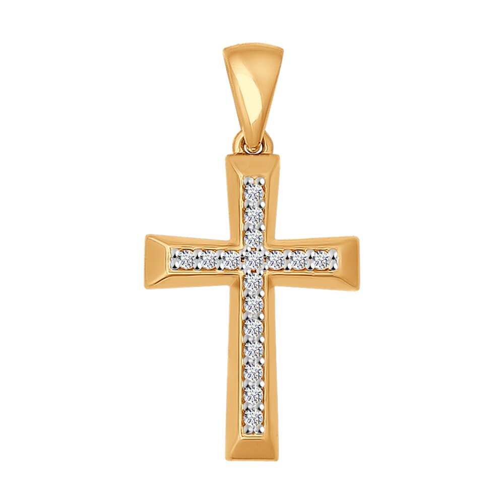 

Кулон из красного золота SOKOLOV 034877, фианит, 034877