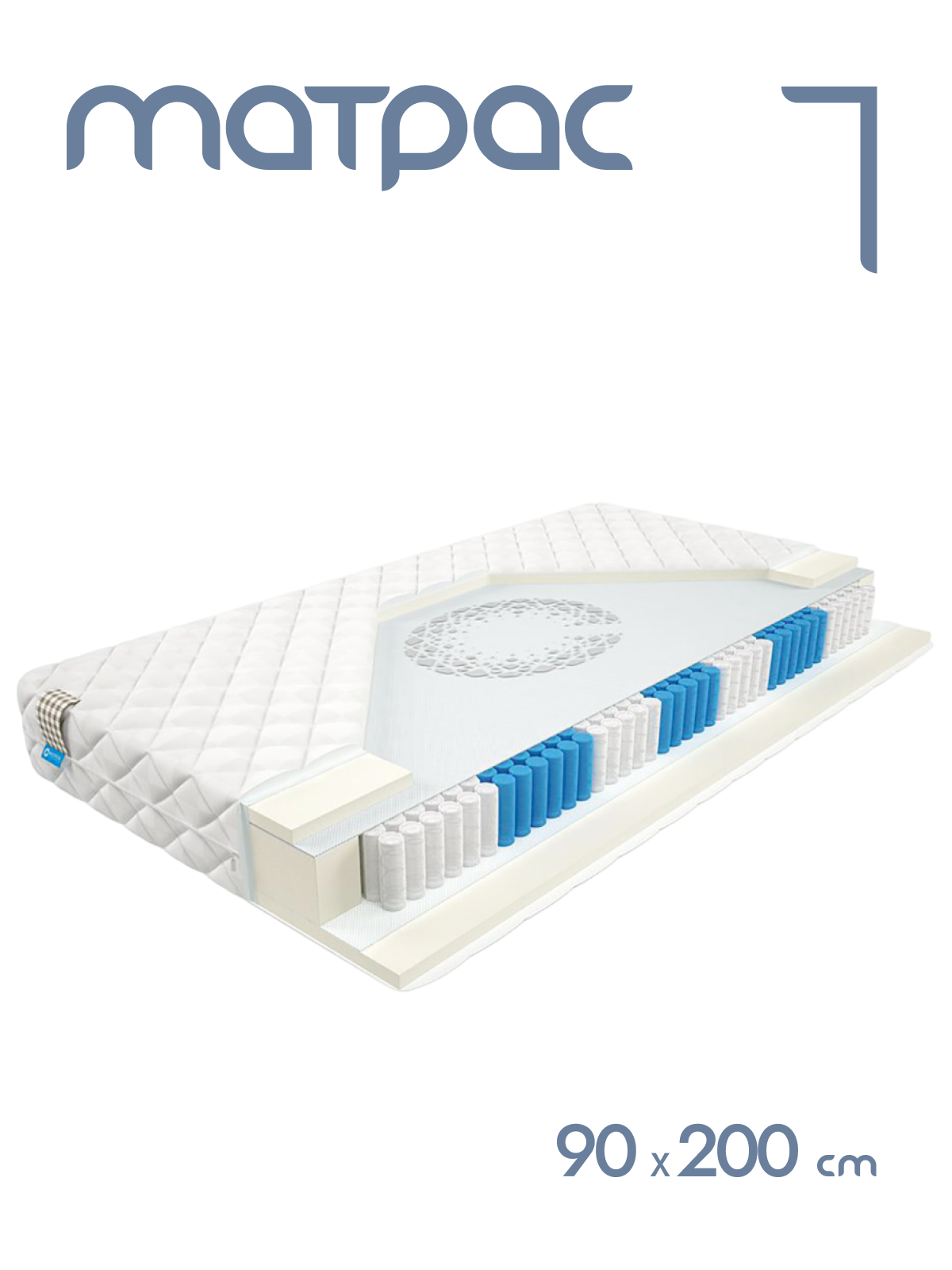 

Матрас пружинный Alat Home Action анатомический 90x200 см mm-898, Белый, Action