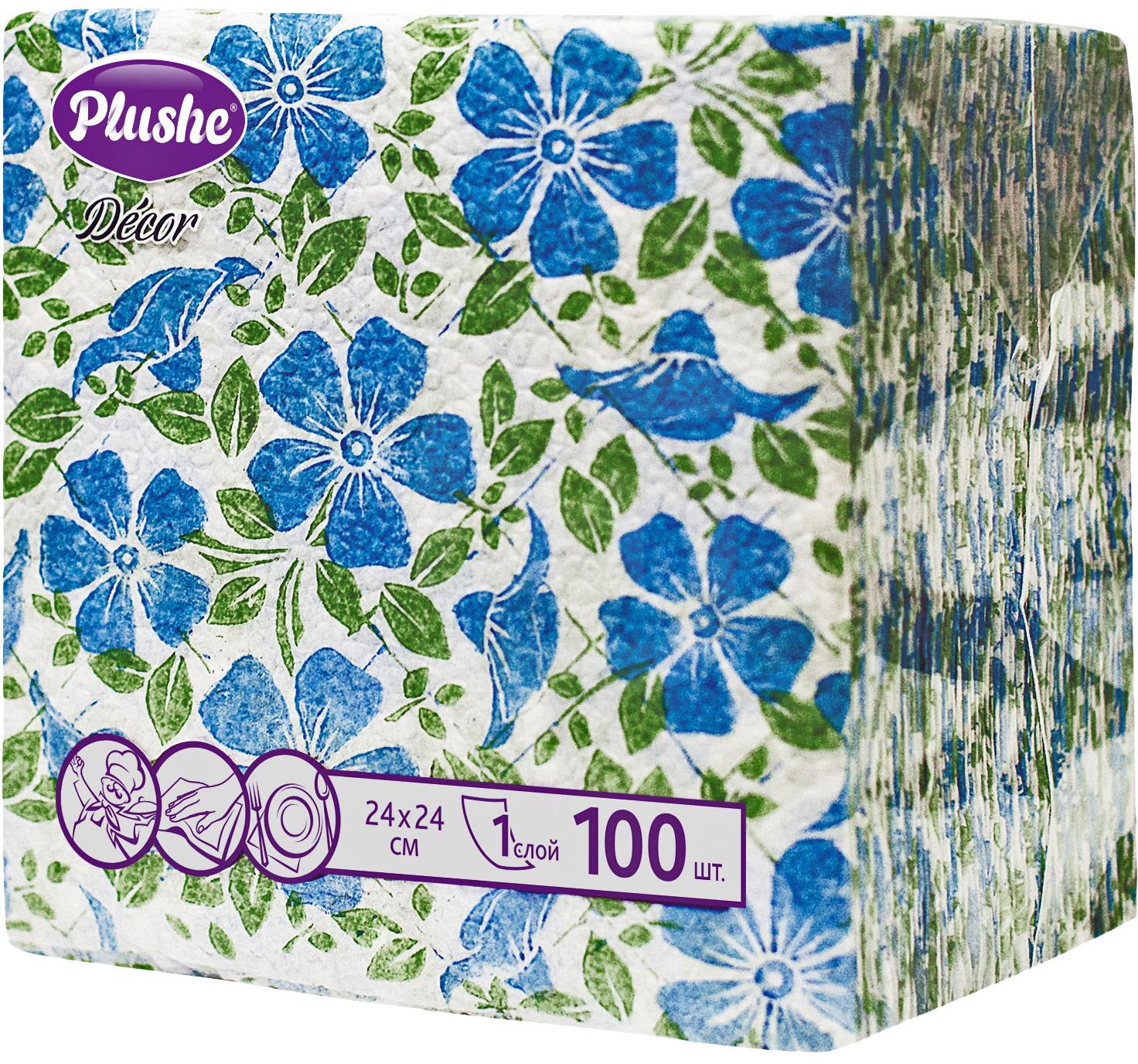 

Бумажные салфетки Plushe Decor с рисунком 1 слой 24 х 24 100 шт